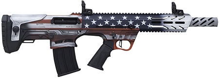 [682146898187] Citadel FRPS1218USA Pup Scout  12 Gauge Semi-Auto 3" 5+1 18.50" Steel Barrel, USA Flag Picatinny Rail Aluminum Receiver, Picatinny Handguards, Adj Cheek Riser Synthetic Stock, Black Polymer Grip