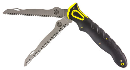 [021291708840] Hunters Specialties 100053 Command Grip Dual Saws Folding 5CR15/3CR14 SS 12" Long Saw Blade Black Rubber Handle