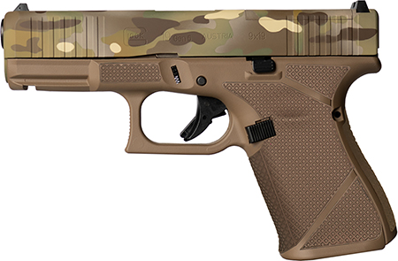 [617695827869] Glock PA195S204MOSNMCFDE G19 Gen5 MOS Compact Frame 9mm Luger 15+1 4.02" GMB Barrel, MOS Cut/Serrated Steel Slide, FDE Camo Polymer Frame w/Picatinny Rail, Ambidextrous