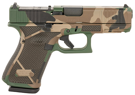 [617695827845] Glock PA195S204MOSNM81 G19 Gen5 MOS Compact Frame 9mm Luger 15+1 4.02" Black GMB Barrel, Camo Cerakote MOS Cut/Serrated Steel Slide, M81 Camo Polymer Frame w/Picatinny Rail, Ambidextrous