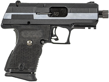 [752334900944] Hi-Point YC380CF YC380  380 ACP 10+1 3.93" Black Threaded Barrel, Black/Chrome YC9 Styled/Serrated Steel Slide, Black Polymer Frame w/Picatinny Rail, Black Plastic Grip