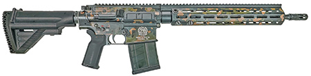 [642230268500] HK 81001001 MR556 A1 75th Anniversary 5.56x45mm 30+1 16.50" Black Steel Barrel, Flecktarn Camo Picatinny Rail Aluminum Receiver, M-LOK Handguard, Black Synthetic Adjustable Stock, 4 Magazines