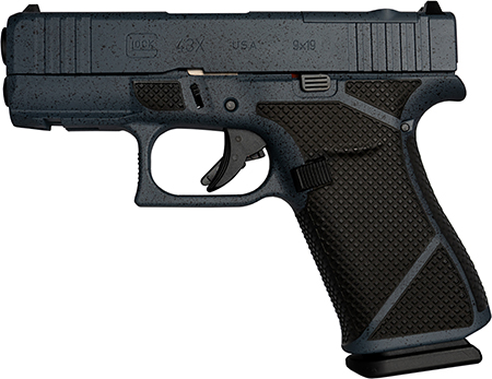 [617695832214] Glock UX4350204FRMOSNURBST G43X MOS Slim Sub-Compact Frame 9mm Luger 10+1 3.41" Black GMB Barrel Urban Stonewash Cerakote MOS Cut/Serrated Steel Slide  &  Polymer Frame w/Beavertail, Ambidextrous