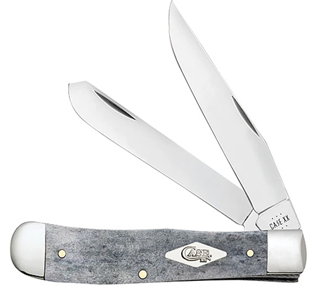 [021205342009] Case 34200 Trapper  Folding Clip Point/Spey Plain Mirror Polished Tru-Sharp SS Blade/ Smooth Gray Bone Handle