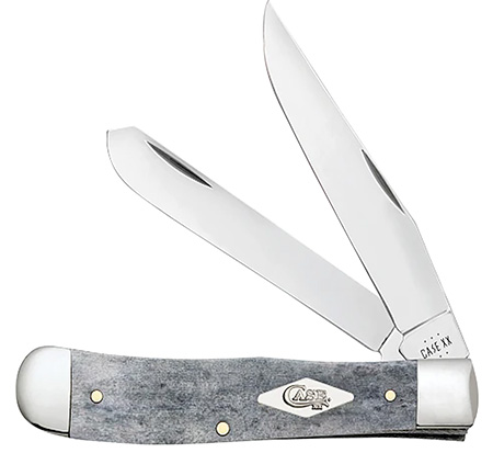 [021205342061] Case 34206 Jack  Medium Folding Clip Point/Pen Plain Mirror Polished Tru-Sharp SS Blade/ Smooth Gray Bone Handle