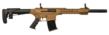 [643477864708] Gforce Arms GF2512BNZ GF25  12 Gauge Semi-Auto 3" 5+1 20" Bronze Cerakote Spiral Threaded Barrel, Bronze Cerakote Picatinny Rail Aluminum Receiver, Adjustable Black Synthetic Stock w/Black Rubber Grip