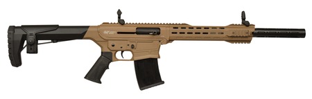 [643477863671] Gforce Arms GF2512FDE GF25  12 Gauge Semi-Auto 3" 5+1 20" Flat Dark Earth Cerakote Threaded Barrel Flat Dark Earth Cerakote Receiver, Black Synthetic Stock