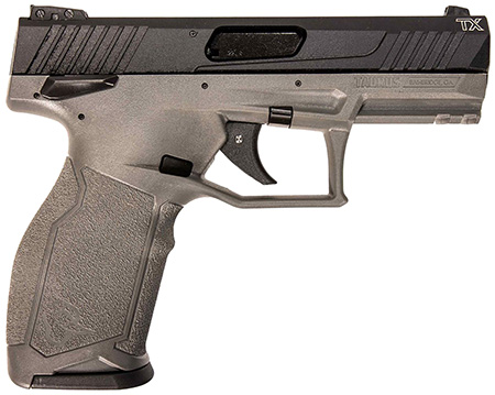 [725327932345] Taurus 1-TX22141G TX22  Full Size Frame 22 LR 16+1 4.10" Matte Black Threaded Barrel, Matte Black Serrated Slide, Gray Polymer Frame w/Picatinny Rail, Textured Grip
