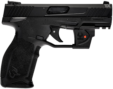 [725327934028] Taurus 1-TX22141VL TX22  Full Size Frame 22 LR 16+1 4.10" Matte Black Alloy Steel Barrel, Black Hard Coat Anodized Serrated Slide, Black Polymer Frame w/Picatinny Rail, Textured Grip,  Viridian Laser