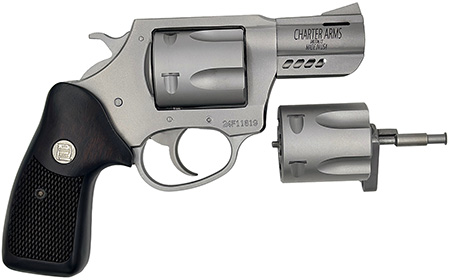[678958739206] Charter Arms 73920 Double Dog  Large 9mm Luger/357 Mag/38 Special 5 Shot 2.20" Overall Stainless Steel Ported Barrel, Cylinder  &  Frame, Walnut Grip, Exposed Hammer