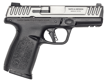 [022188898743] Smith  &  Wesson 13936 SD40 2.0 Compact Frame 40 S&W 14+1 4" Stainless Steel Barrel, Satin Serrated Stainless Steel Slide, Black Polymer Frame w/Picatinny Rail, Textured Grip