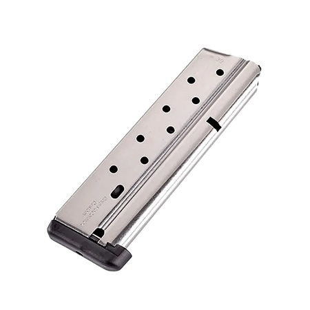 [705263131118] CMC Products 13111 Power Mag  10rd 38 Super Fits 1911 Government Stainless Steel w/ Black Base Pad