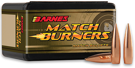 [716876224807] Barnes Bullets 32050 Match Burners  22Cal 77gr Match Burners Boat Tail 100 Per Box/10 Case