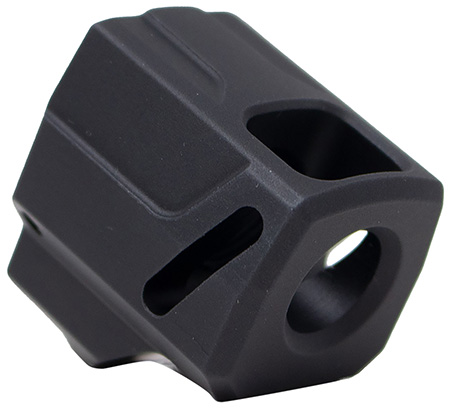 [816341026223] Faxon Firearms FFPACOMPSSS01 EXOS-525 Compensator Black Nitride 6061 Aluminum 1/2"x28 Threads 1.125" OAL Compatible w/ Sig Sauer P365/P365 XL