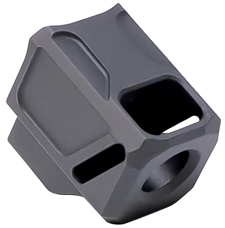 [816341026445] Faxon Firearms FFPACOMPSSG02 EXOS-533 Compensator Black Nitride 6061 Aluminum 1/2"x28 Threads 1.218" OAL Compatible w/ Glock 43X/48