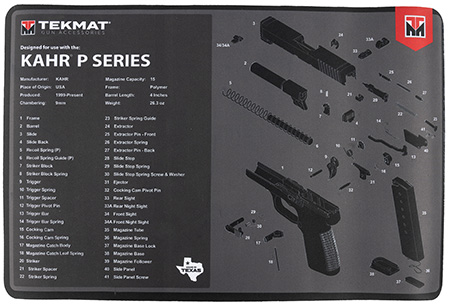 [888151041956] TekMat TEKR17KAHRPSRS KAHR Cleaning Mat Black Rubber 11"x17" KAHR Diagram