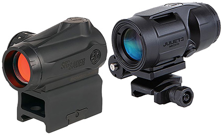 [798681707072] Sig Sauer Electro-Optics SORJMSR501 Romeo-MSR Gen II w/Juliet5 Micro Magnifier Black 1x20mm/5x42mm, 2 MOA Red Dot and Magnifier