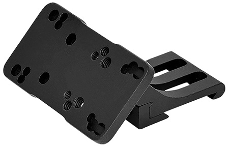 [656813114443] Warne 6110ML Red Dot Riser 45 Degree Offset Reflex Black Anodized Aluminum Fits Doctor/Sig Romeo3/Vortex Viper/Holosun, Left Hand