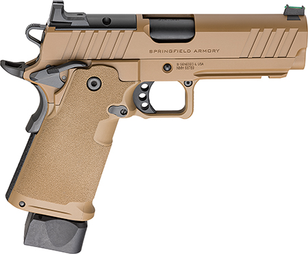 [706397974022] Springfield Armory PH9117AOSCB 1911 DS Prodigy 9mm 20+1 17+1 4.25" Coyote Brown Cerakote Optic Ready Carbon Steel Slide Polymer Grip