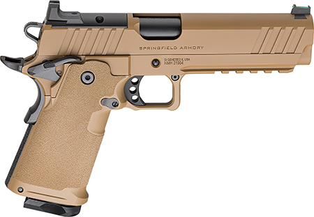 [706397974053] Springfield Armory PH9119AOSCBLC 1911 DS Prodigy 9mm 10+1 5" Coyote Brown Cerakote Optic Ready Carbon Steel Slide Polymer Grip