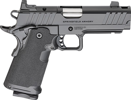 [706397974855] Springfield Armory PH9117AOSCOMP 1911 DS Prodigy 9mm Luger 20+1 4.25" Stainless Match Grade Bull Barrel, Black Cerakote Optic Ready Serrated Carbon Steel Slide  &  Frame w/Beavertail, Black Polymer Grip
