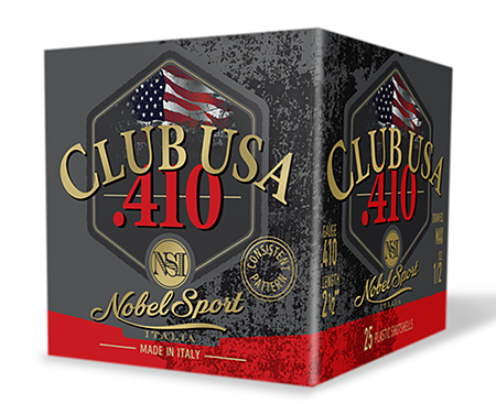 [837913001516] Nobel/eurosports Llc ANS4126  Club USA 410Gauge 2.50" 1/2oz 6Shot 25 Per Box/10 Case
