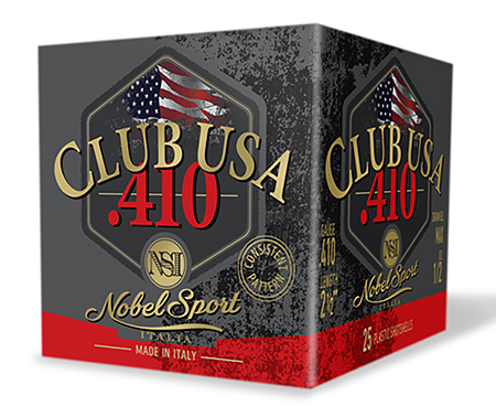 [837913001707] Nobel/eurosports Llc ANS4128  Club USA 410Gauge 2.50" 1/2oz 8Shot 25 Per Box/10 Case