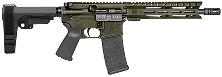 [810035754386] Diamondback DB1916K101 DB15  5.56 NATO 30+1 10" Black Nitride Heavy Threaded Barrel, OD Green Cerakote Picatinny Rail Aluminum Receiver, 9" M-LOK Handguard SB Tactical Brace  &  Black Magpul MOE Grip