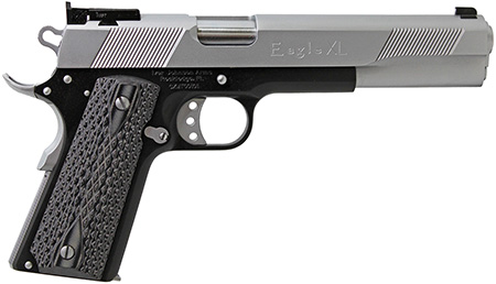 [796167791539] Iver Johnson Arms EAGLEXL45TT Eagle Deluxe 45 ACP 8+1 6" Steel Barrel, Hard Chrome Serrated Steel Slide, Matte Black Steel Frame w/Beavertail, Black/Gray G10 Grip