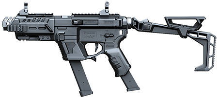 [7290117421574] Recover Tactical PIXPBFST01 P-IX+Basic  PG9 Folding Stock Metal Front Guard Black