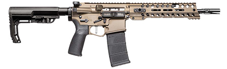 [847313014412] Patriot Ordnance Factory 01441 Renegade+ SBR Direct Impingement 300 Blackout 10.50" Rail Burnt Bronze Cerakote