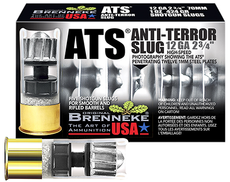 [4030128120881] Brenneke SL122ATS ATS Home Defense 12Gauge 2.75" 1oz Slug Shot 5 Per Box/50 Case