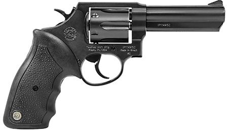 [725327200727] Taurus 2820041 82  38 Special +P 6 Shot 4" Barrel, Overall Matte Black Oxide Finish Steel, Finger Grooved Black Rubber Grip, Fixed Sights
