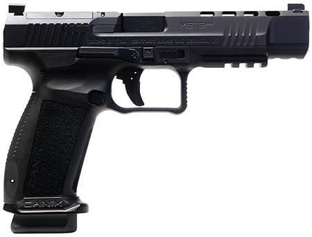 [787450774827] Canik HG6825N Mete SFx 9mm Luger 10+1 5.20" Black Nitride Match Grade Barrel, Black Optic Ready/Serrated Steel Slide, Black Polymer Frame w/Picatinny Rail, Aggressive Texture Grip