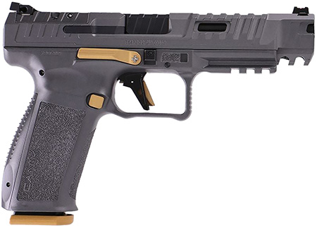 [787450772403] Canik HG6771TN SFx Rival 9mm Luger 10+1 5" Black Steel Barrel, Rival Gray Optic Cut/Serrated Steel Slide, Canik Grey Polymer Frame w/Picatinny Rail, Rival Grey Polymer Grip