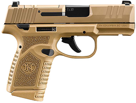 [845737016999] FN 66101423 Reflex MRD 9mm Luger 10+1 3.30" Micro-Compact Frame Flat Dark Earth PVD Optic Ready/Serrated Steel Slide w/Picatinny Rail Stippled Grip Ambidextrous