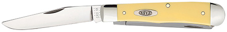 [021205001616] Case 00161 Trapper  3.25"/3.27" Folding Clip Point/Spey Plain Tumble Polish Chrome Vanadium Steel Blade/Yellow Synthetic Handle