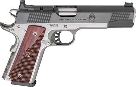 [706397964542] Springfield Armory PX9119LAOS 1911 Ronin 9mm 9+1 5" Stainless Steel Barrel Optic Ready Blued Slide Crossed Cannons Checkered Grip