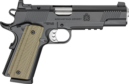 [706397964481] Springfield Armory PO9230AOS 1911 Operator 45 ACP 8+1 5" Black Cerakote Optic Ready Carbon Steel Slide Black Cerakote VZ G10 Grip