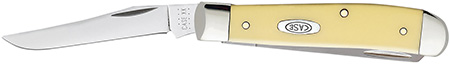 [021205000299] Case 00029 Trapper  Mini 2.70"/2.75" Folding Clip Point/Spey Plain Tumble Polish Chrome Vanadium Steel Blade/Smooth Yellow Synthetic Handle