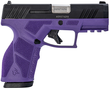 [725327637035] Taurus 1-GX2931DP-10 GX2  9mm Luger 10+1 3.37" Matte Stainless Steel Barrel, Matte Black Serrated Stainless Steel Slide, Dark Purple Polymer Frame w/Picatinny Rail, Polymer Grip