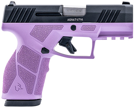 [725327637080] Taurus 1-GX2931LP GX2  9mm Luger 13+1 3.37" Matte Stainless Steel Barrel, Matte Black Serrated Stainless Steel Slide, Light Purple Polymer Frame w/Picatinny Rail, Polymer Grip