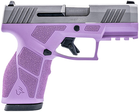 [725327637202] Taurus 1-GX2939LP-10 GX2  9mm Luger 10+1 3.37" Matte Stainless Steel Barrel, Matte Serrated Stainless Steel Slide, Light Purple Polymer Frame w/Picatinny Rail, Polymer Grip