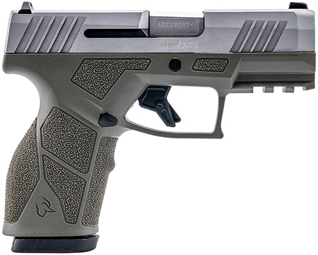 [725327636991] Taurus 1-GX2939O GX2  9mm Luger 13+1 3.37" Matte Stainless Steel Barrel, Matte Serrated Stainless Steel Slide, OD Green Polymer Frame w/Picatinny Rail, Polymer Grip