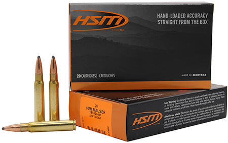 [810742029715] HSM 8MAUSER5N   8mmMauser 195gr Soft Point 20 Per Box/20 Case