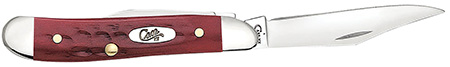 [021205007816] Case 00781 Peanut  Medium 2.10"/1.53" Folding Clip Point/Pen Plain Mirror Polished Tru-Sharp SS Blade Corn Cob Jigged Old Red Bone Handle