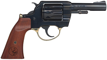 [619835400529] Henry H016GD Golden Boy  22 LR 10 Shot 4" Blued Steel Barrel, Cylinder, Blued Polished Steel Frame, Walnut Gunfighter Grip, Transfer Bar Safety, Exposed Hammer