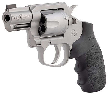 [098289001498] Colt Mfg KCOBRASM2BBS King Cobra  Small 357 Mag 6 Shot 2" Matte Stainless Steel Barrel, Cylinder Frame, Black Hogue Overmolded Grips, Exposed Hammer