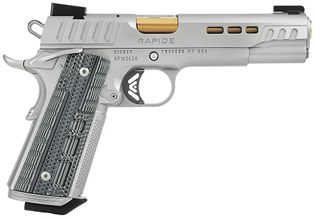 [669278904207] Kimber Mfg.,inc 3000420CA Rapide Dawn (CA) (MA) 9mm 9+1 5" KimPro Silver Front and Rear Serrations Stainless Steel Slide Gray/black Rapide G10 Grip