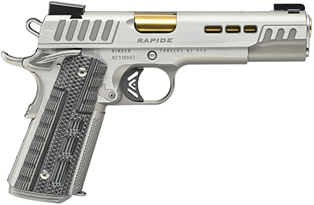 [669278904238] Kimber Mfg.,inc 3000423CA Rapide Dawn (CA) (MA) 45 ACP 8+1 5" KimPro Silver Front and Rear Serrations Stainless Steel Slide Gray/black Rapide G10 Grip